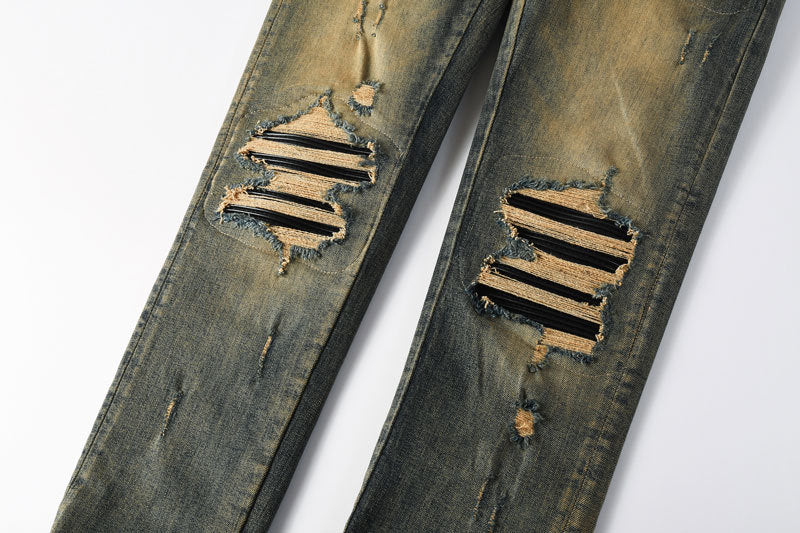 Distressed Dark-Wash Jeans Hot Deal Warehouse