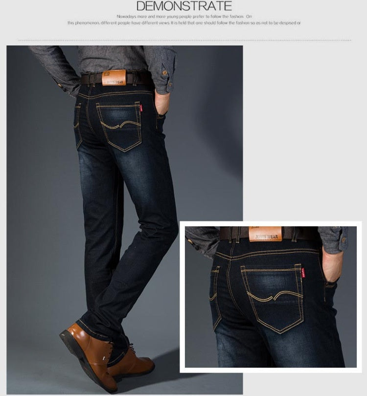 High-elasticity Loose-fit Straight-leg Plus-size Jeans Hot Deal Warehouse