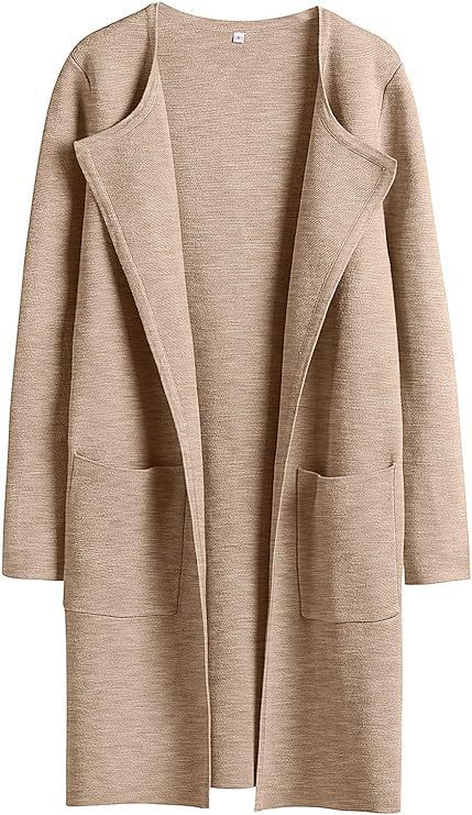 Women's Slim Fit Woolen Mid-Length Coat with Pockets and Lapel – Autumn & Winter Fashion

