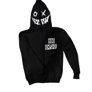 Men's zip-up hoodie with letter graphic print – bold and casual streetwear hoodie.

