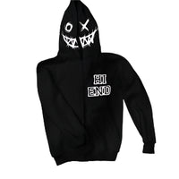 Men's zip-up hoodie with letter graphic print – bold and casual streetwear hoodie.

