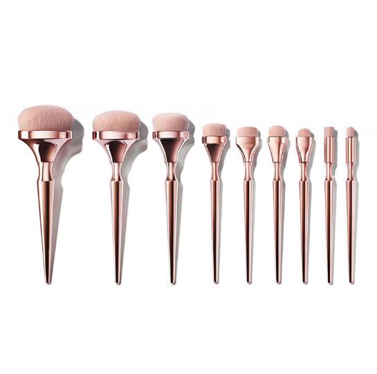 “9 piece rose golden makeup brush set – professional, soft brushes for flawless makeup application – Hot Deal Warehouse beauty tools”

