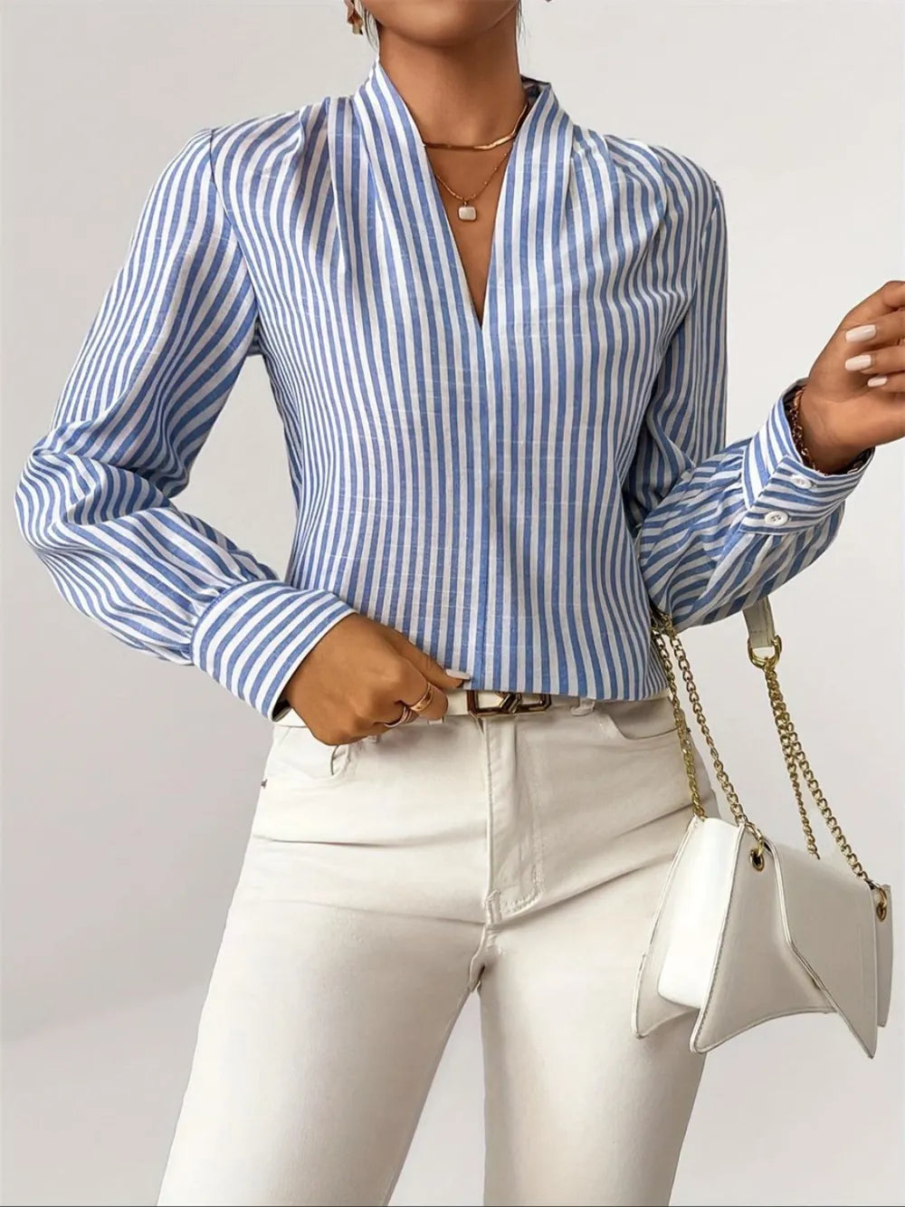 “Clovelly Striped Shirt – women’s stylish striped shirt with a relaxed fit, perfect for casual or beachwear looks – Hot Deal Warehouse fashion”

