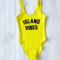 Island Vibes Letter Print Swimsuit Hot Deal Warehouse