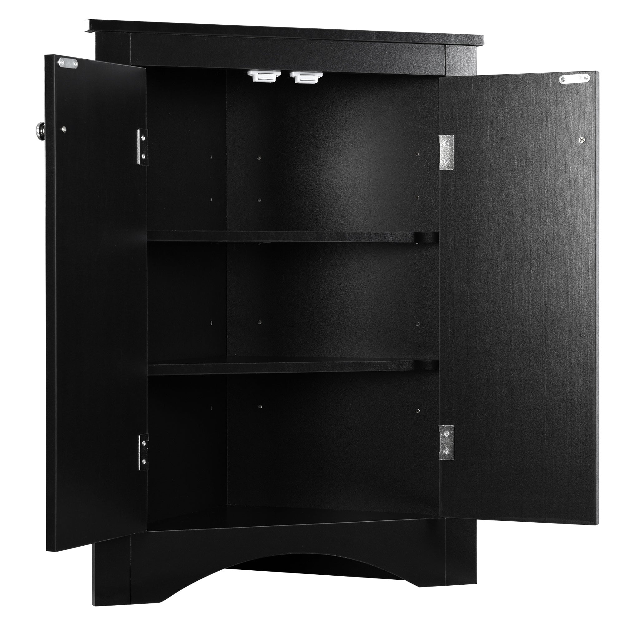 “Black triangle bathroom storage cabinet – modern, space-saving corner organizer for toiletries and essentials – Hot Deal Warehouse home furniture”

