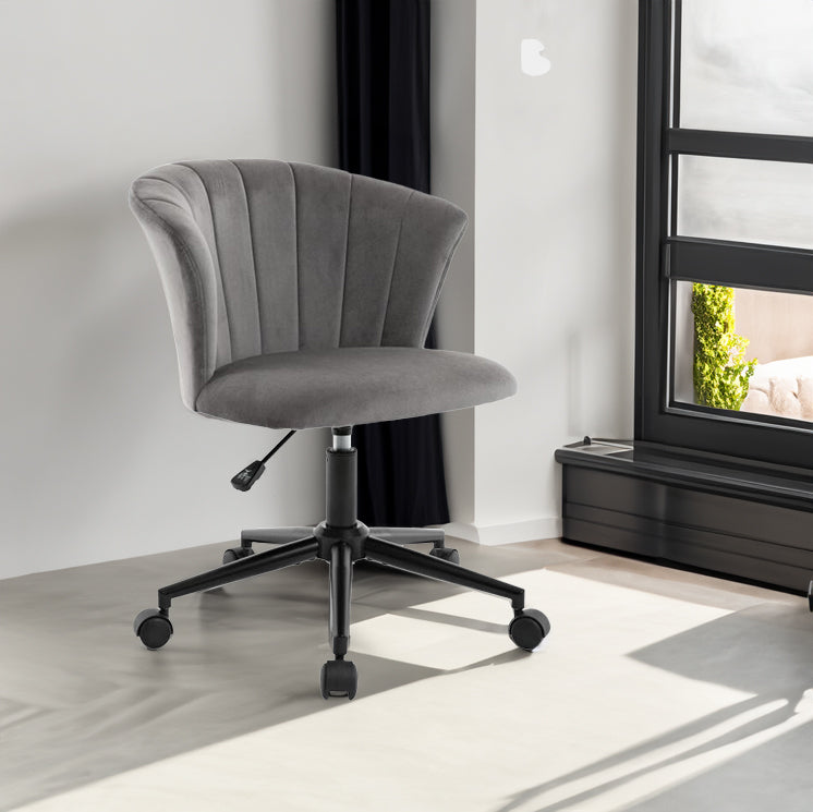 Velvet Swivel Flower Shaped Home Office Chair