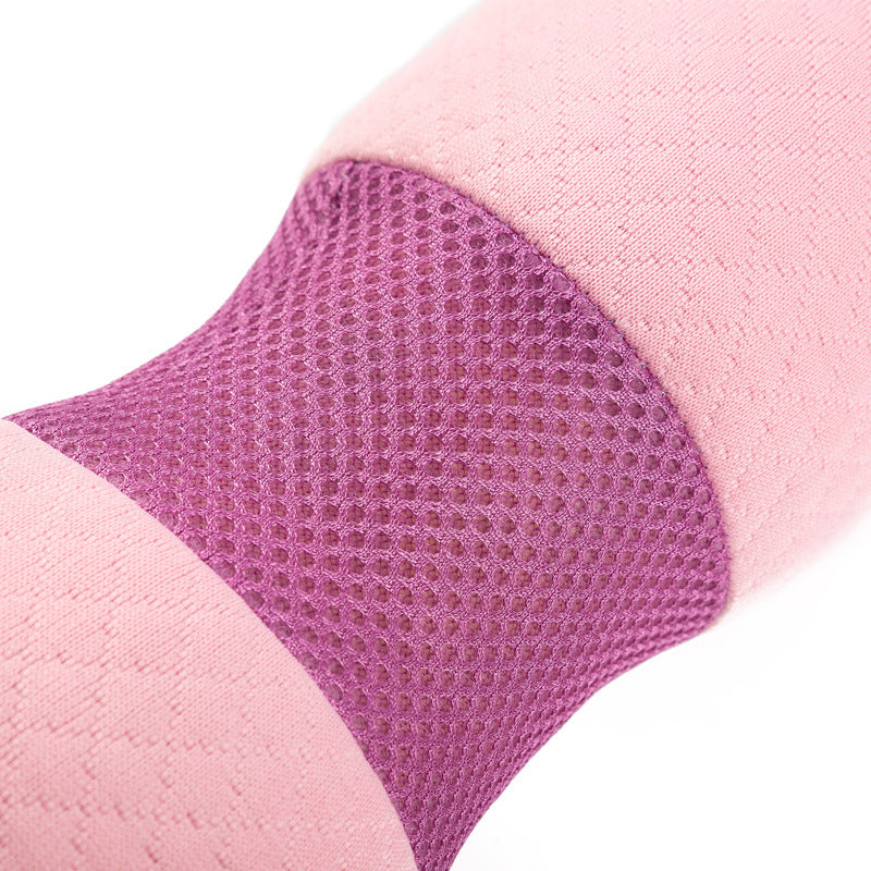 "Multifunctional yoga exercise bolster made from soft, supportive foam with a durable, machine-washable cover. Ideal for enhancing yoga, Pilates, and stretching routines, the bolster provides comfort and support for various poses and exercises."