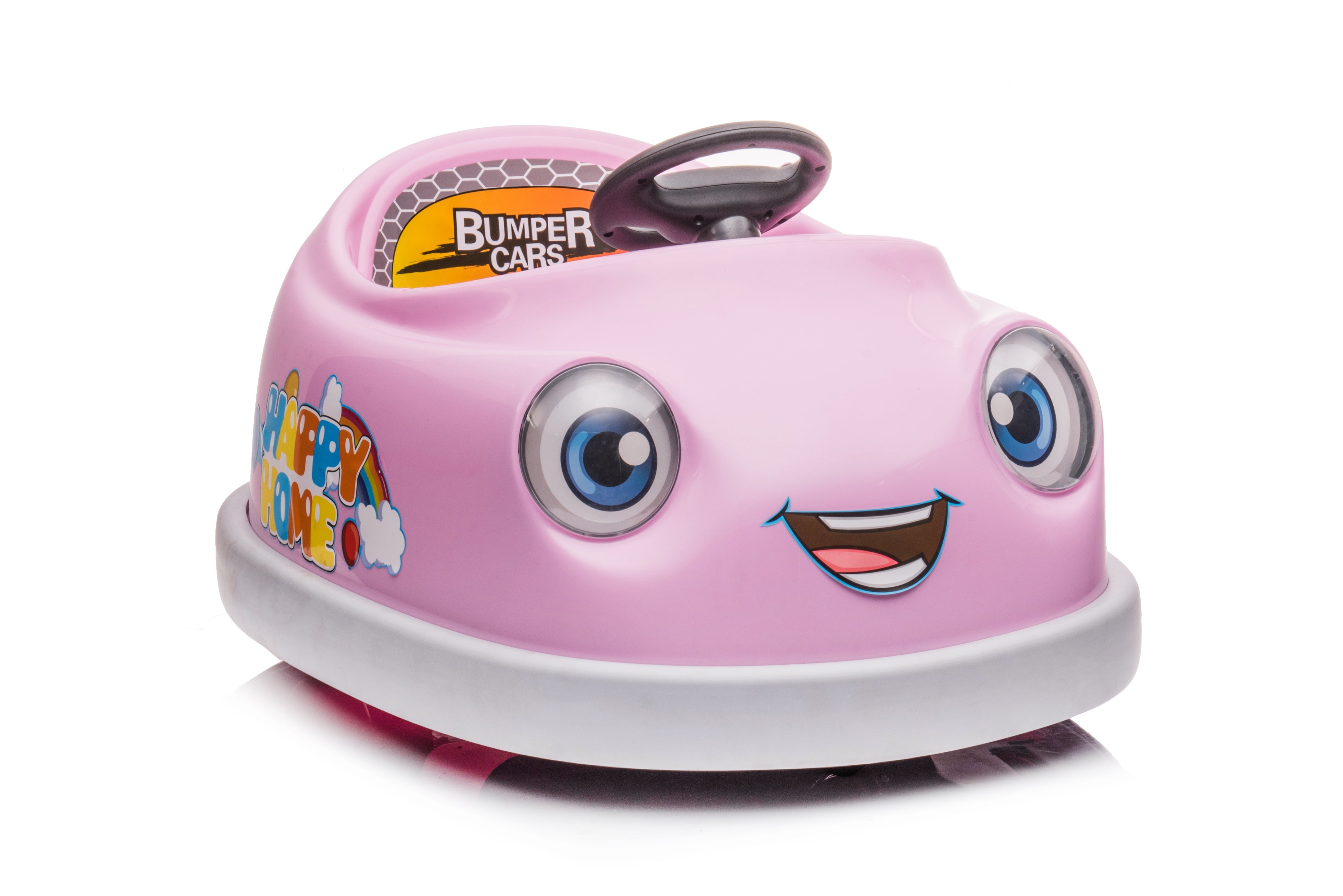 "Self-driving electric bumper car designed for kids, featuring a colorful, durable plastic body, easy-to-use joystick controls, and built-in safety features. Provides an exciting and safe bumper car experience for children indoors or outdoors.