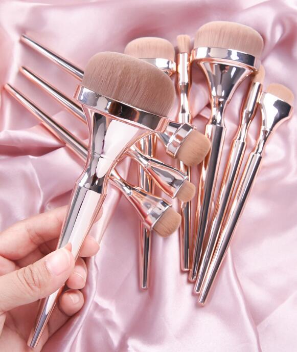 “9 piece rose golden makeup brush set – professional, soft brushes for flawless makeup application – Hot Deal Warehouse beauty tools”

