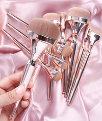 “9 piece rose golden makeup brush set – professional, soft brushes for flawless makeup application – Hot Deal Warehouse beauty tools”


