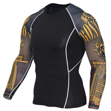 Wolf 3D printed compression t-shirt and tights set, featuring a bold wolf design, made from stretchy, moisture-wicking fabric for enhanced performance and comfort during workouts