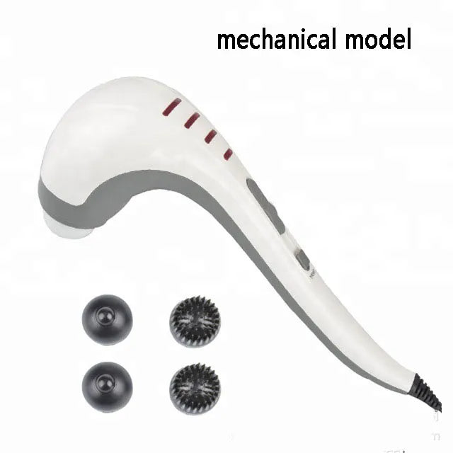 Handheld meridian massage hammer for neck and back pain relief – electric tapping stick massager.








