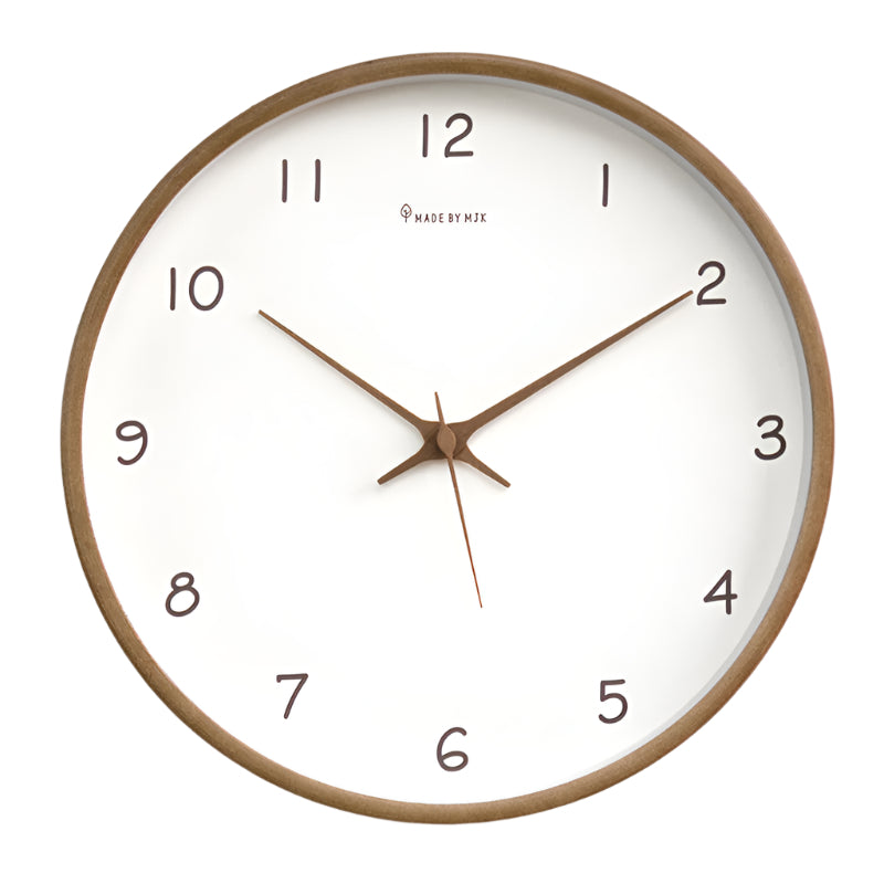 Modern Minimalist Solid Wood Wall Clock with Silent Movement – Natural Home Décor

