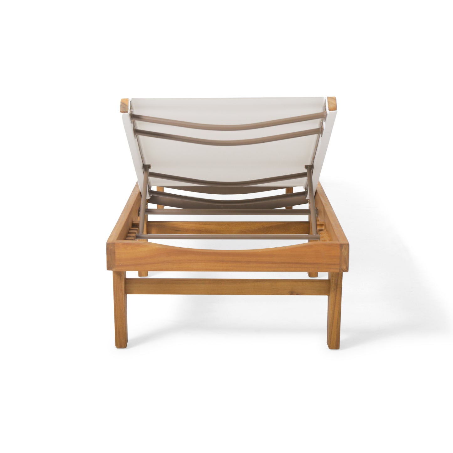Modern white mesh chaise lounge with adjustable backrest

