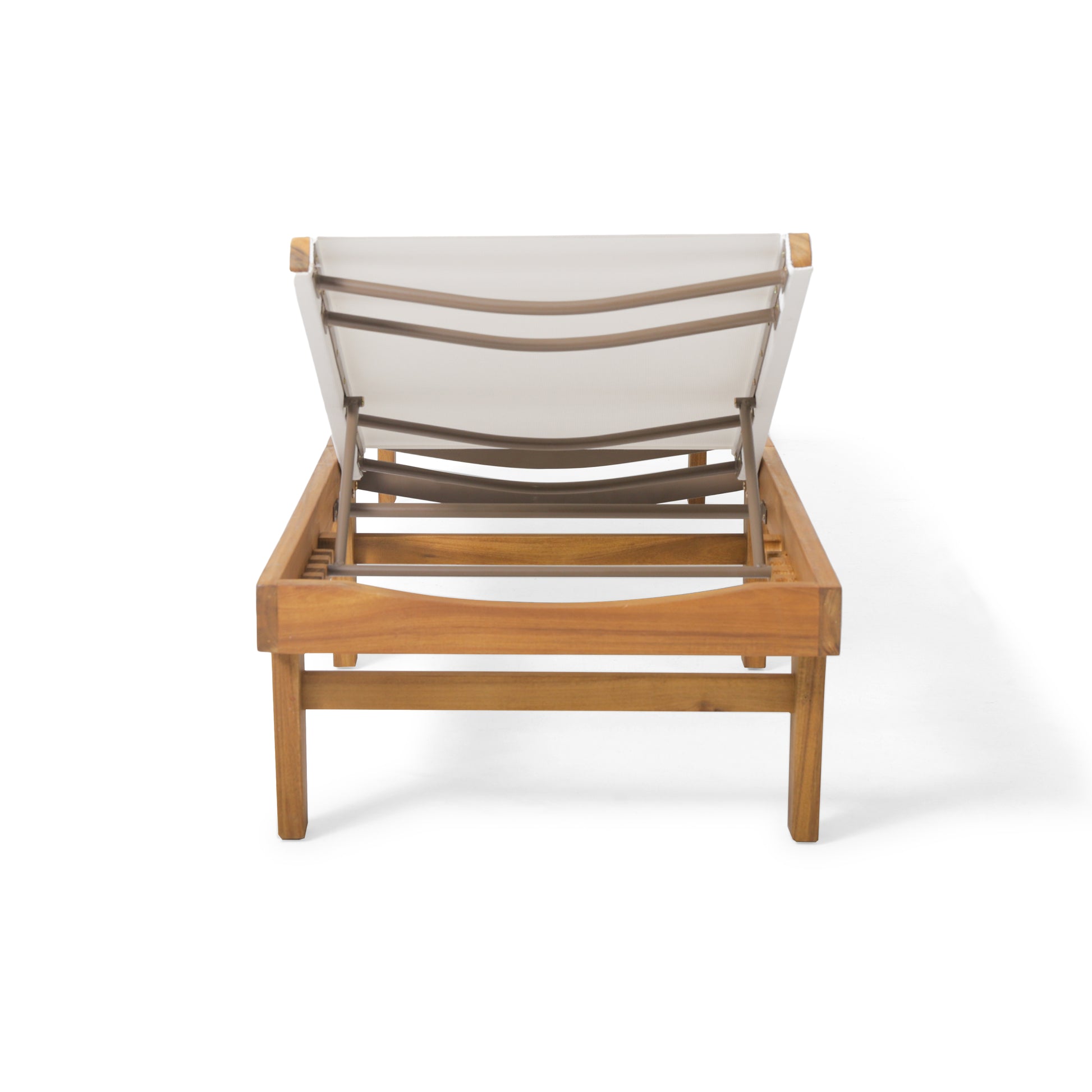 Modern white mesh chaise lounge with adjustable backrest

