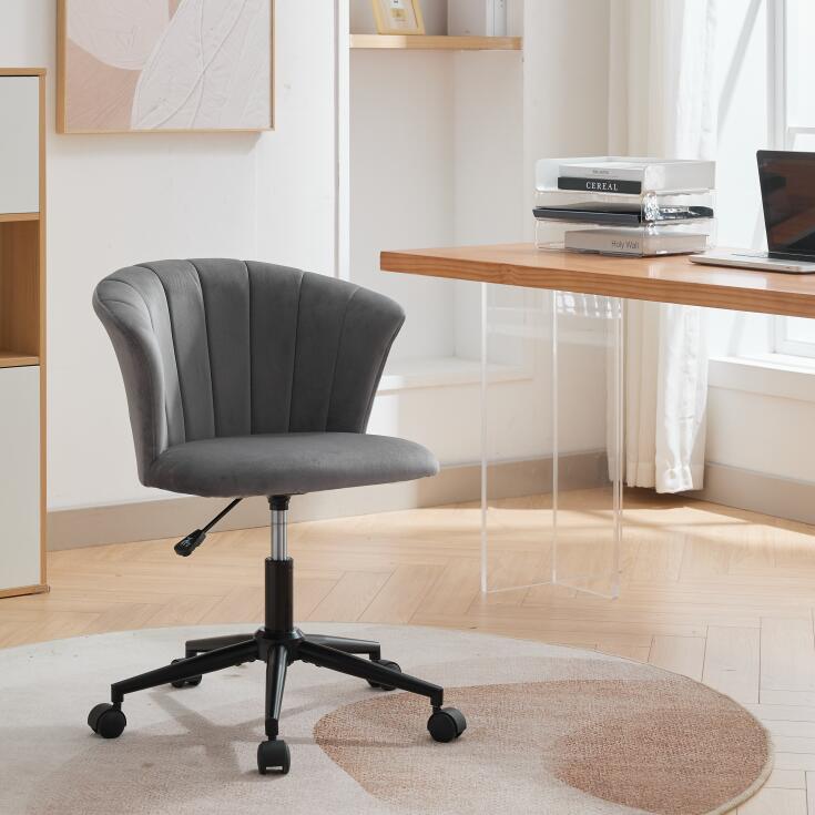 Velvet Swivel Flower Shaped Home Office Chair