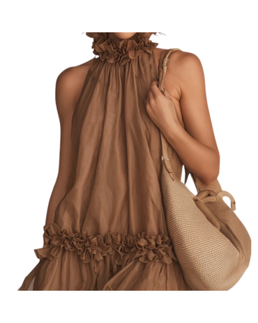 ruffled chiffon dress women Australia