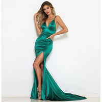 Karly V-neck Split  Evening Dress