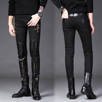 Slim-fit Black Straight-leg Pants Hot Deal Warehouse