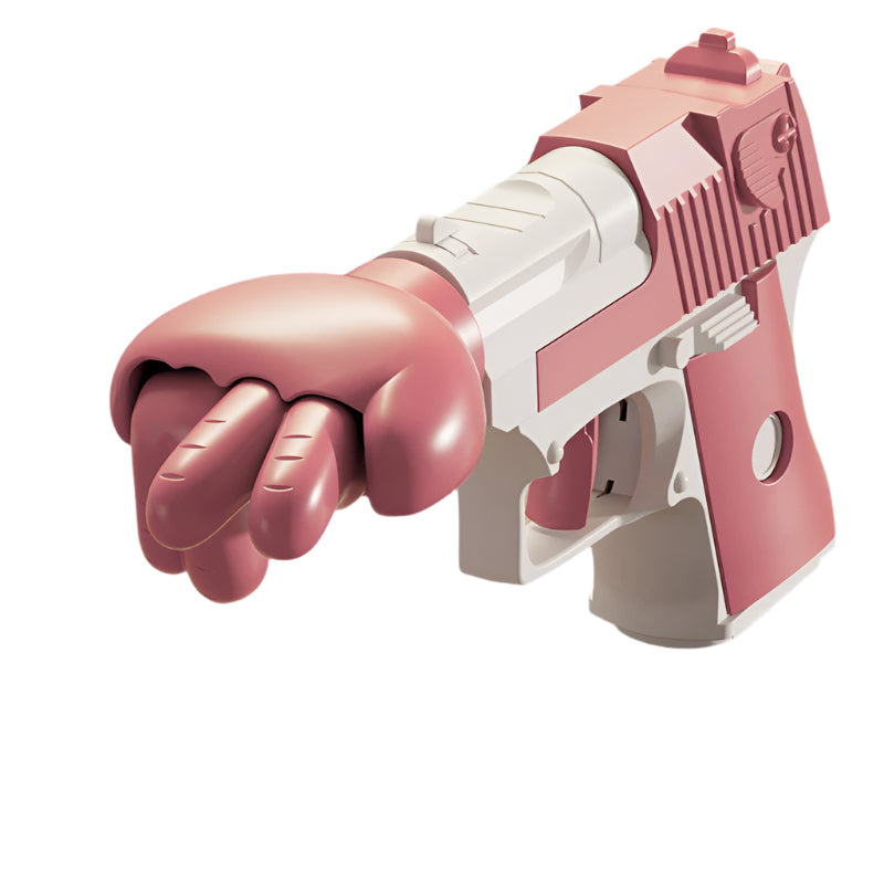 Punch gun table game toy for kids with interactive hand-triggered props and colorful design.

