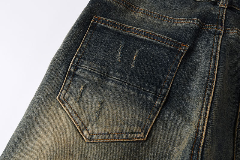 Distressed Dark-Wash Jeans Hot Deal Warehouse