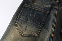 Distressed Dark-Wash Jeans Hot Deal Warehouse