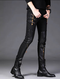Slim-fit Black Straight-leg Pants Hot Deal Warehouse