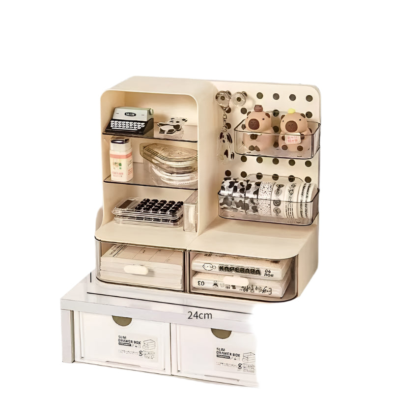 “Desk Organiser with Hook Drawer – multifunctional desk organizer featuring a handy hook and pull-out drawer, ideal for keeping your workspace tidy – Hot Deal Warehouse office supplies”
