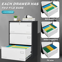 “3 drawer metal lateral file cabinet with lock – secure, durable office storage for documents and files – Hot Deal Warehouse office furniture”

