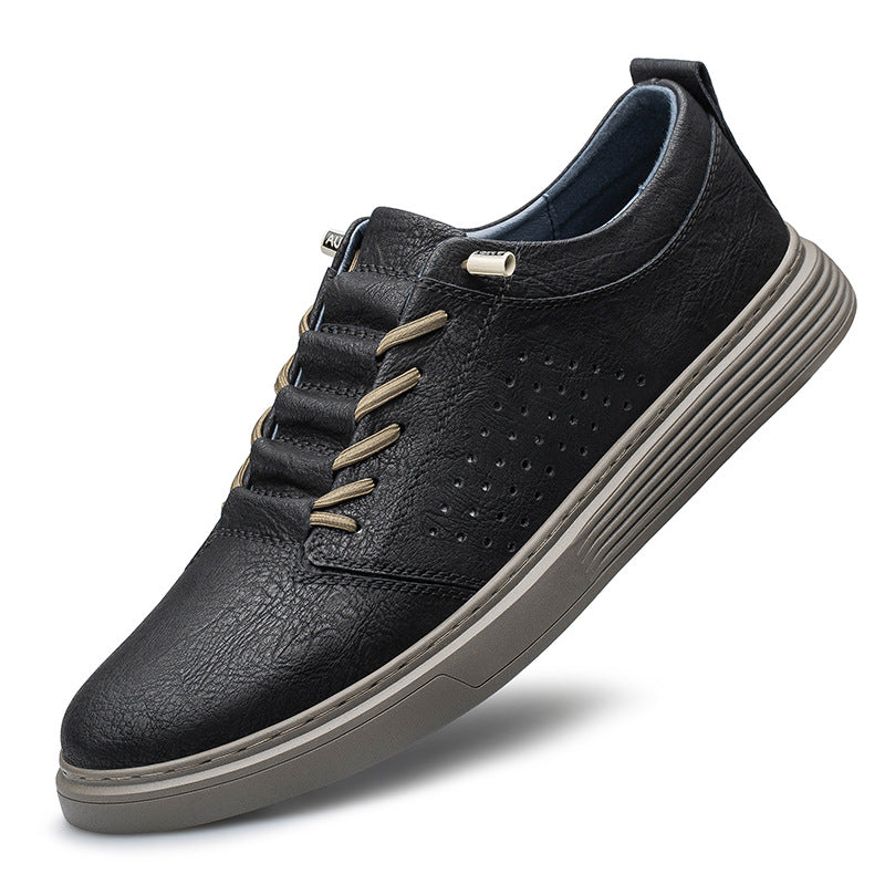 Hollow-out breathable hole shoes with a low-top design and cowhide surface for casual spring and summer wear.








