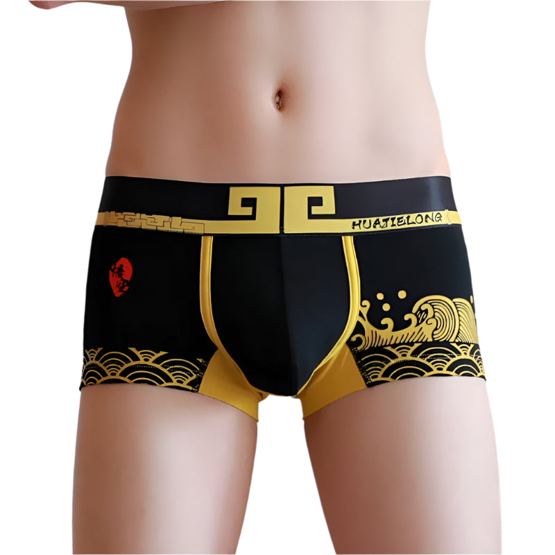 Plus-size men’s cotton boxer briefs in solid color design

