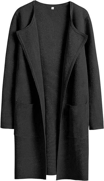 Women's Slim Fit Woolen Mid-Length Coat with Pockets and Lapel – Autumn & Winter Fashion

