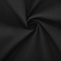 A close-up of black fabric arranged in a spiral drape, showing the material texture and color.