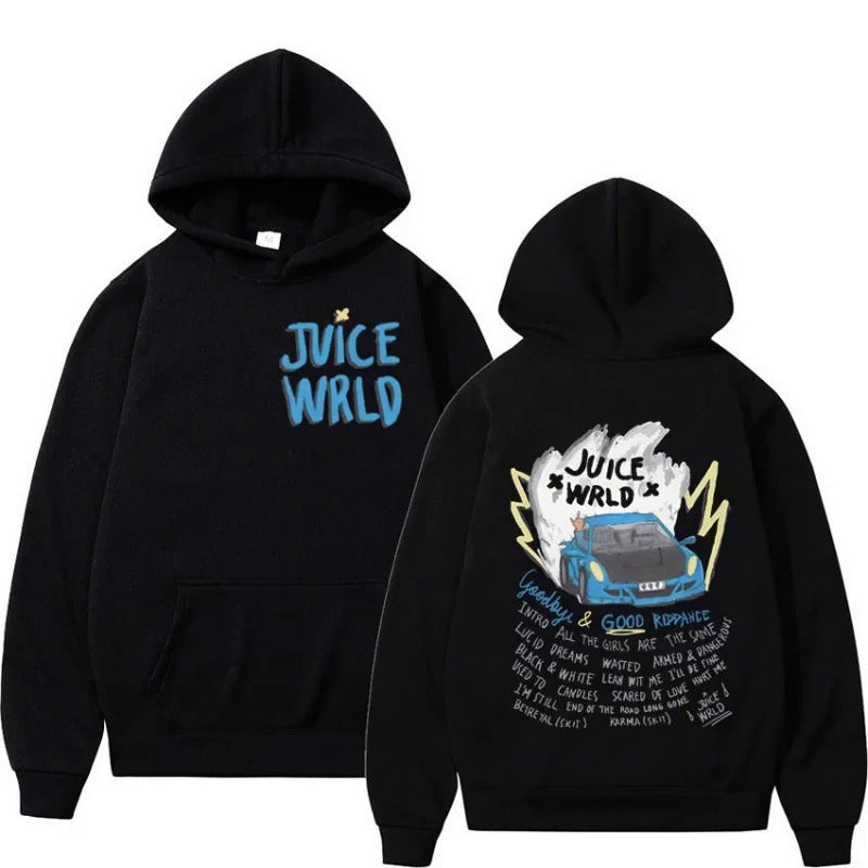 Unisex anime hoodie with dark retro print – oversized pullover streetwear.

