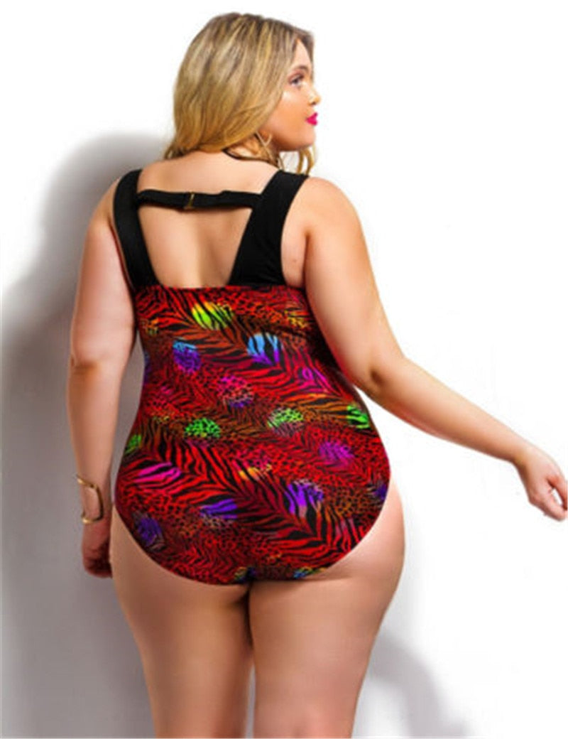 Seaside Romance High Waist Plus Size Swimwear
