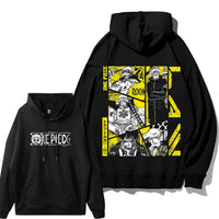 Loose fit Luffy hoodie with One Piece pirate print on front

