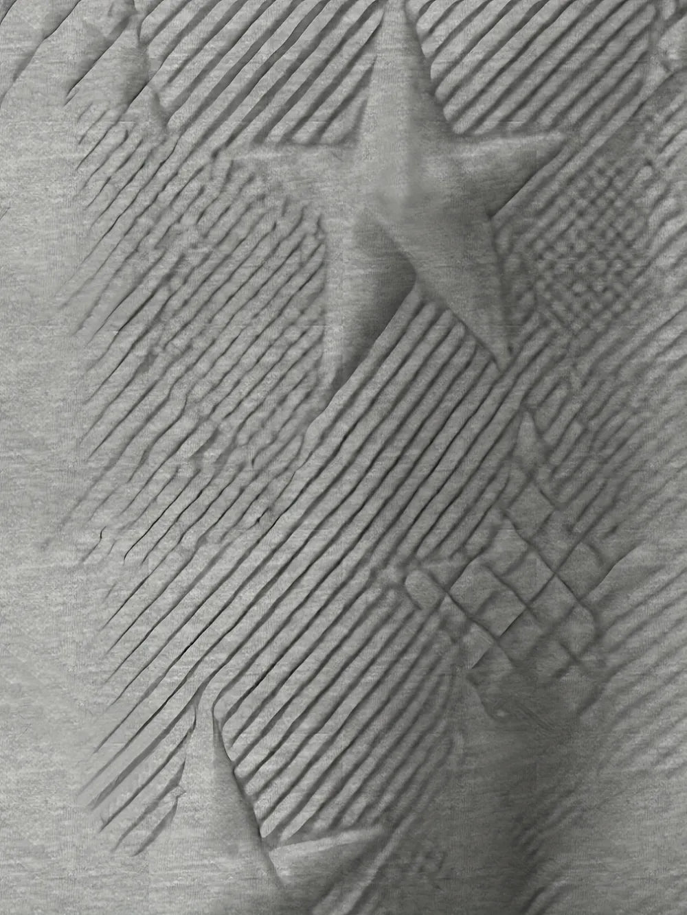 White women’s casual pullover hoodie with star texture and drawstring hood.








