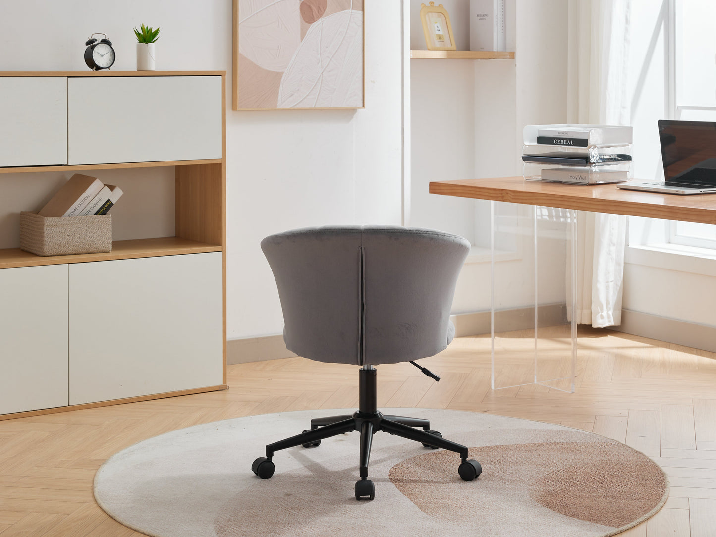 Velvet Swivel Flower Shaped Home Office Chair Hot Deal Warehouse