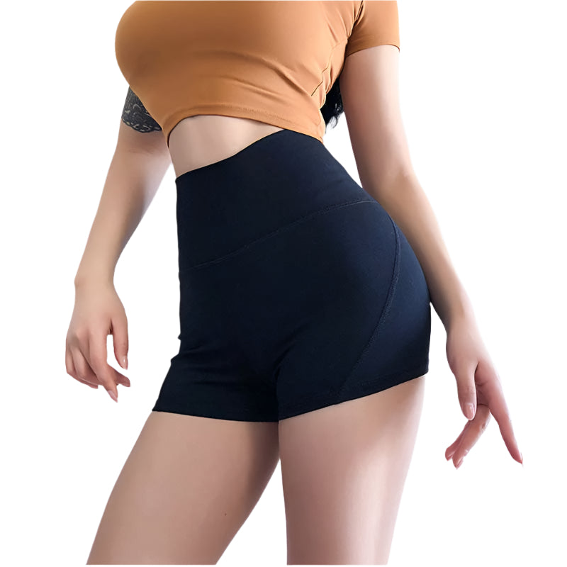 Women’s quick-dry running shorts made from moisture-wicking fabric, featuring an elastic waistband and lightweight design for comfort and performance during runs.