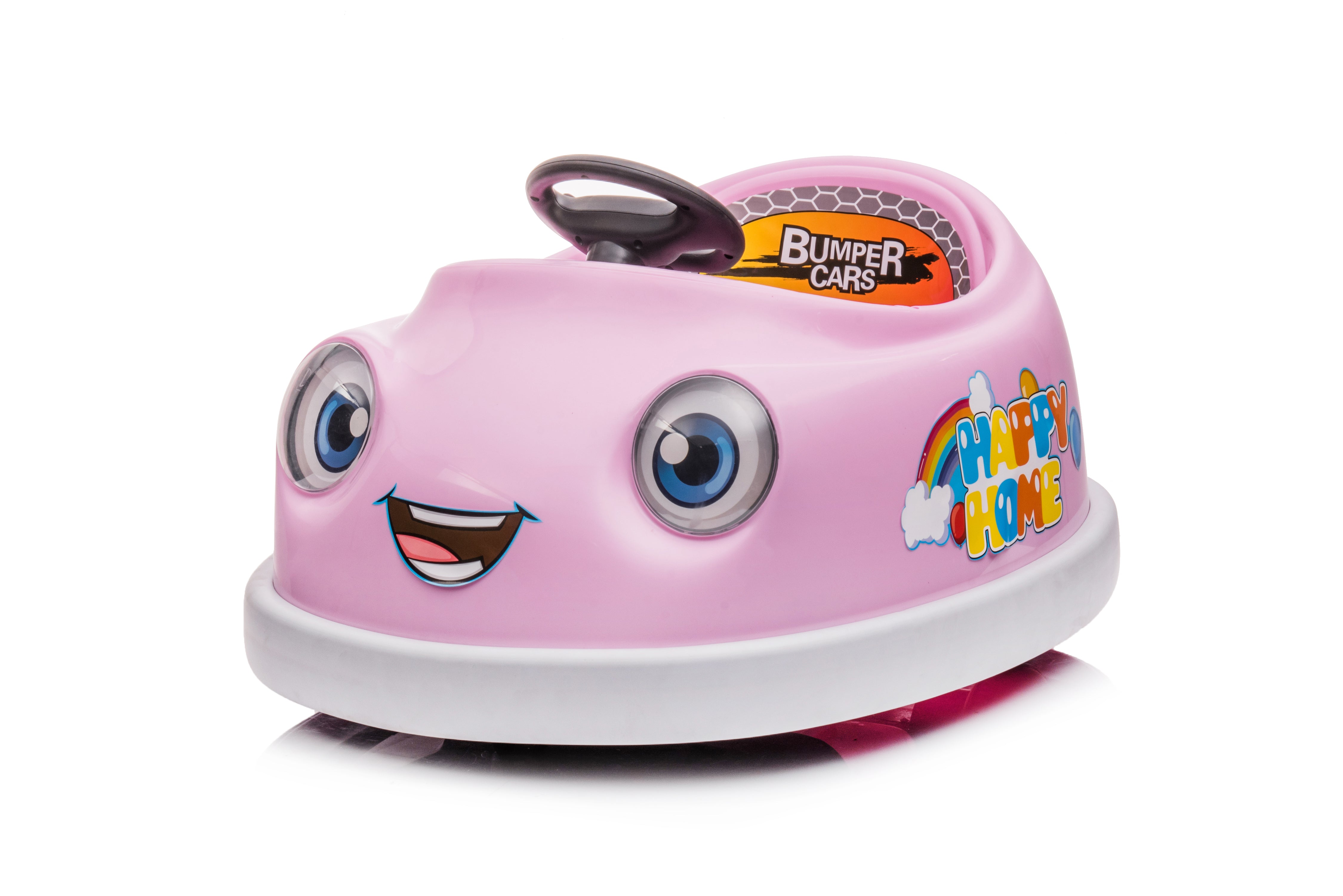 "Self-driving electric bumper car designed for kids, featuring a colorful, durable plastic body, easy-to-use joystick controls, and built-in safety features. Provides an exciting and safe bumper car experience for children indoors or outdoors.
