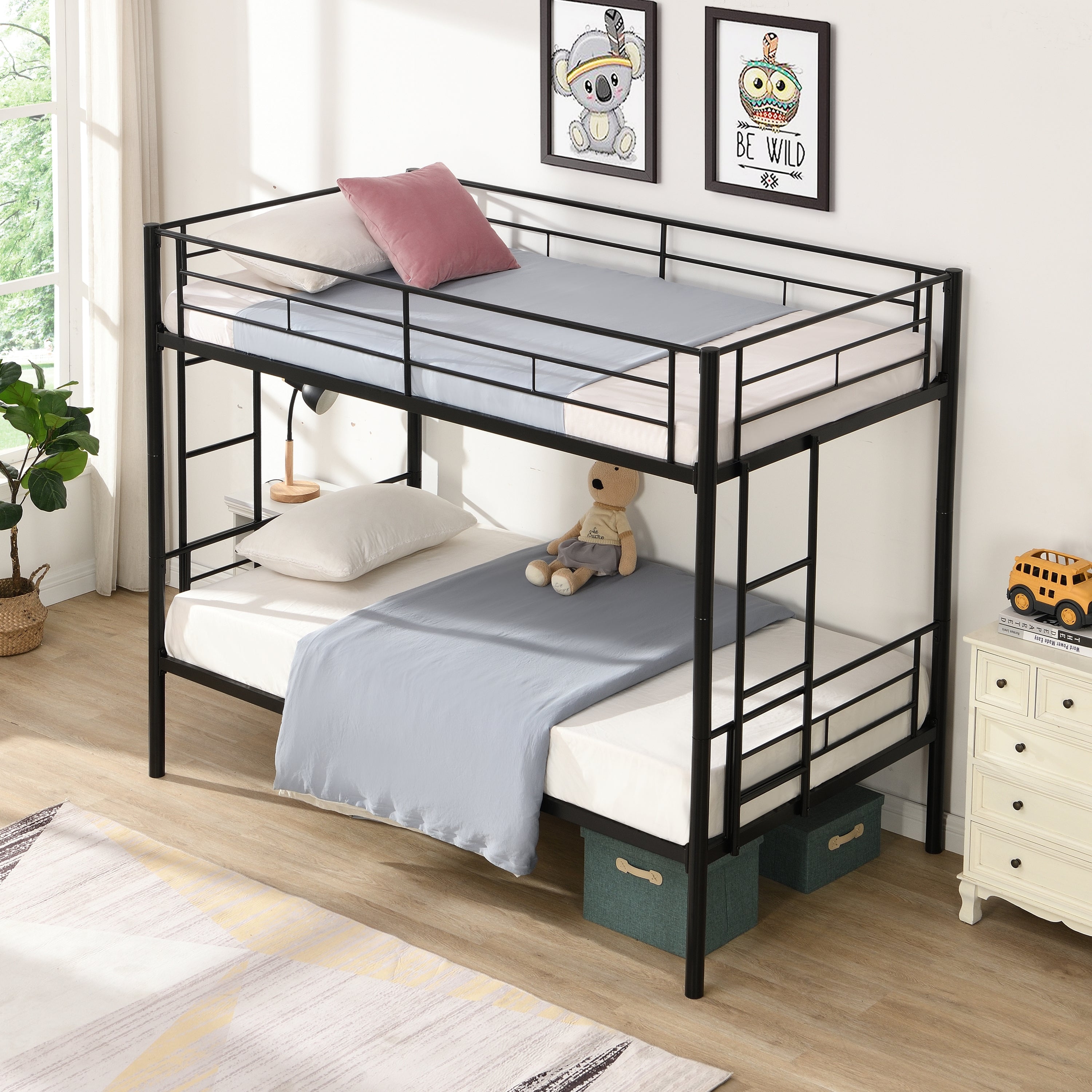 “Double Deker Bed – sturdy bunk bed design for kids or shared rooms, maximizes space and adds fun to any bedroom – Hot Deal Warehouse furniture”
