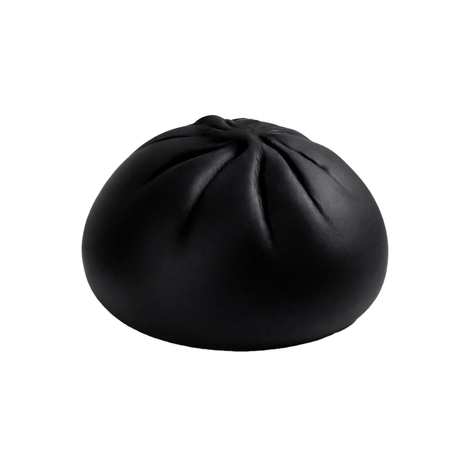 Black leather bag on a white background