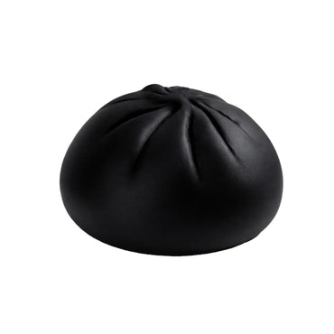 Black leather bag on a white background