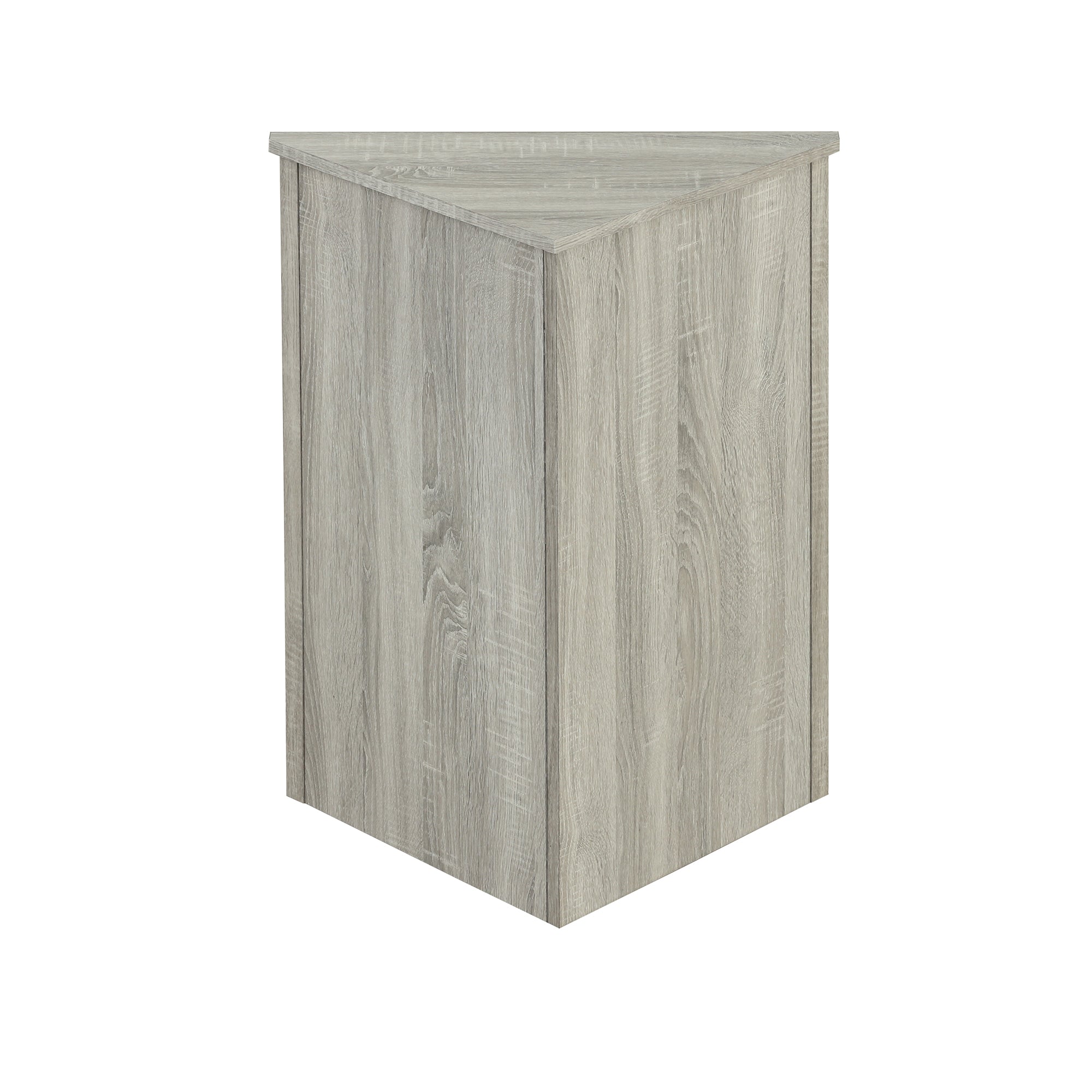 Oak triangle bathroom storage cabinet with a stylish, space-saving design, featuring multiple shelves for organizing toiletries, towels, and other bathroom essentials. Crafted from durable oak wood, this elegant cabinet adds both functionality and natural charm to any bathroom