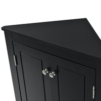 “Black triangle bathroom storage cabinet – modern, space-saving corner organizer for toiletries and essentials – Hot Deal Warehouse home furniture”

