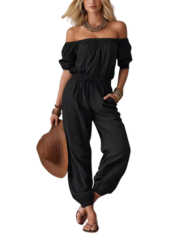 Women's lace-up casual jumpsuit