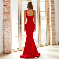 Elegant high neck sleeveless long dress, perfect for celebrity parties, red carpet events, and formal occasions.

