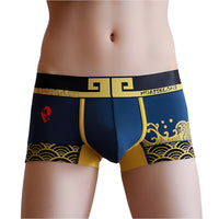 Plus-size men’s cotton boxer briefs in solid color design

