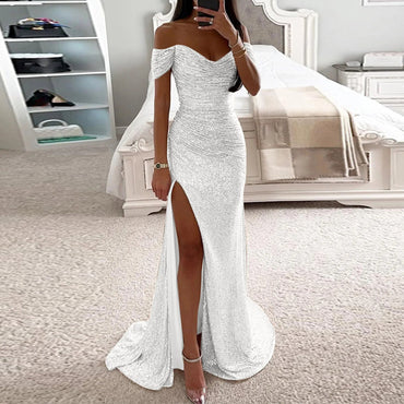 “Adeline Sparkling Slit Dress – women’s elegant evening dress with shimmering fabric and side slit for special occasions – Hot Deal Warehouse fashion”









