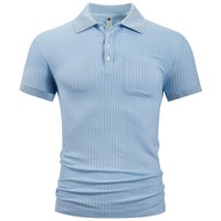 Men’s striped cotton short sleeve shirt, breathable summer fashion, classic trendy design, casual men’s wear.